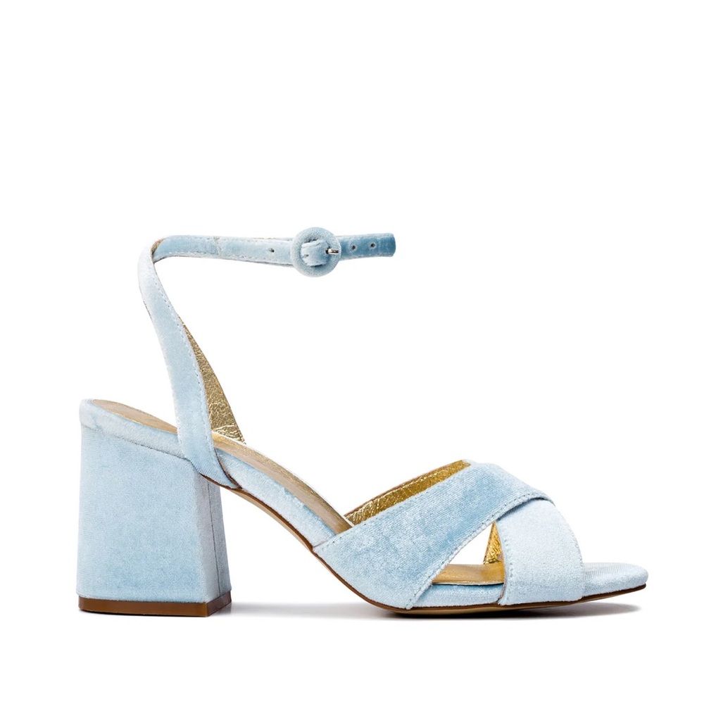 Forever Soles Dove Ice Blue Velvet size 9 (40) brand new with tag (NWT)